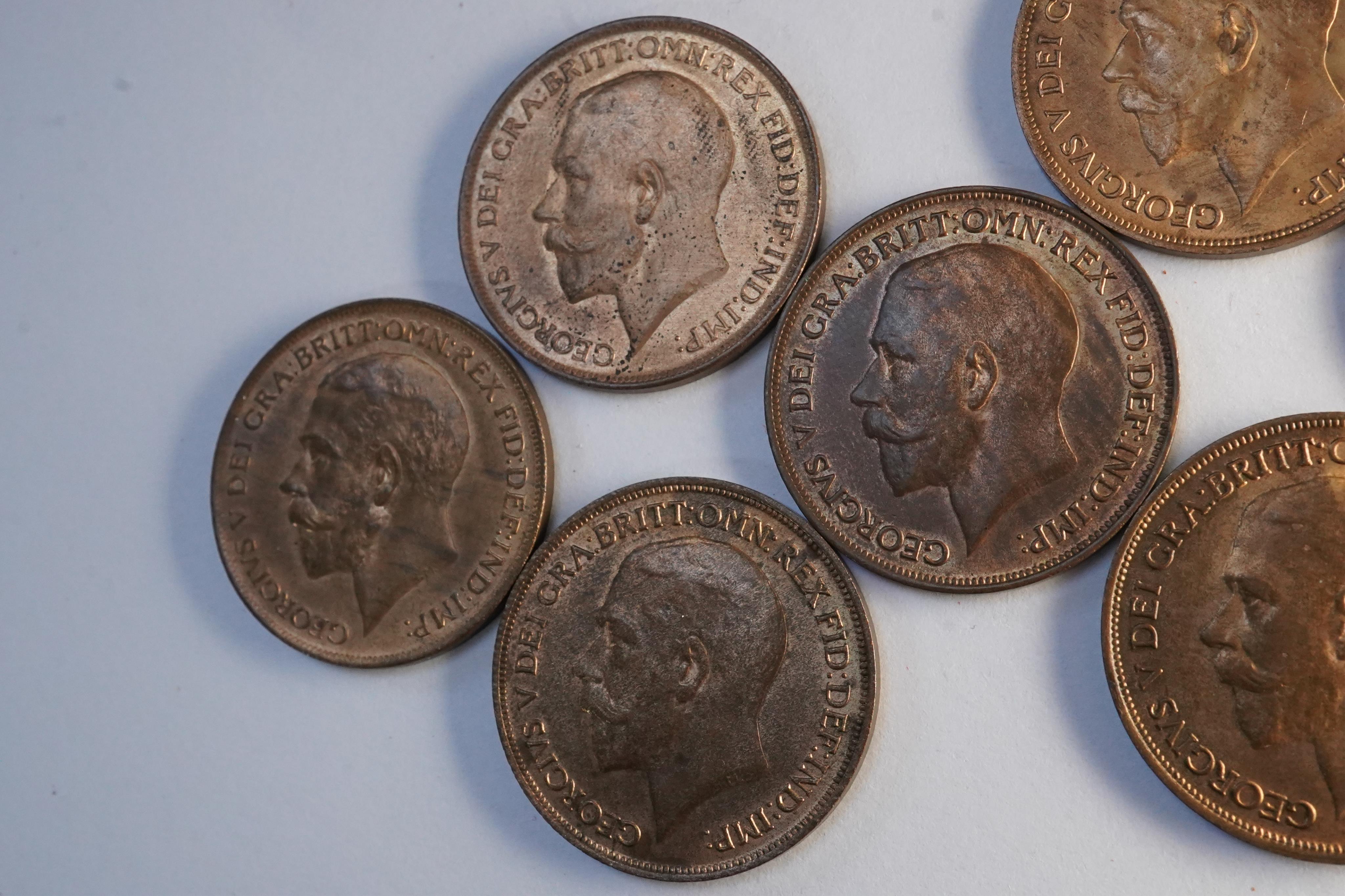 John Hill Collection., British coins, George V, a date set of bronze pennies (1911-1919), excludes Kings Norton and Heaton mint pennies, ranging from EF to UNC, the majority lustrous